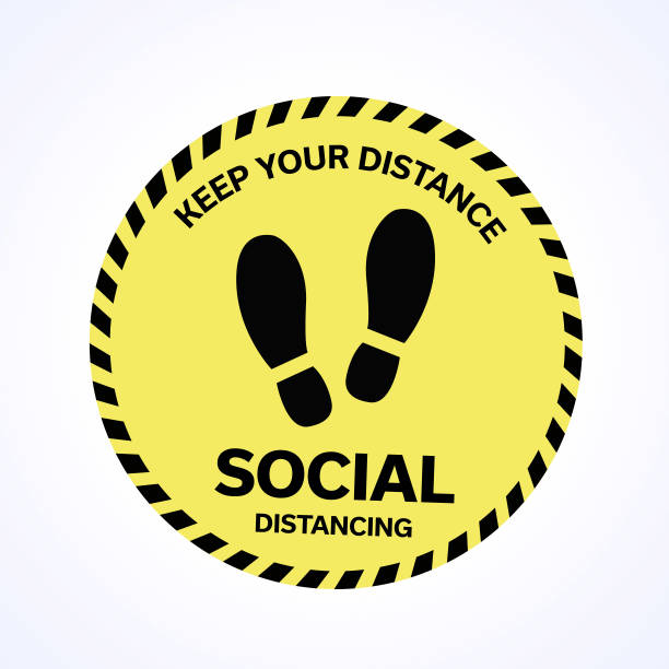 Clip Distance Sign 80+ Keep Distance Feet Stock Illustrations, Royalty-Free Vector ...