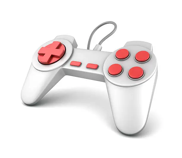 Joystick. Clipping path included. Computer generated image.