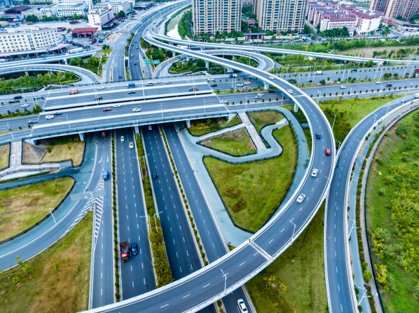 istock Modern city overpass, urban traffic overlook 1846287897