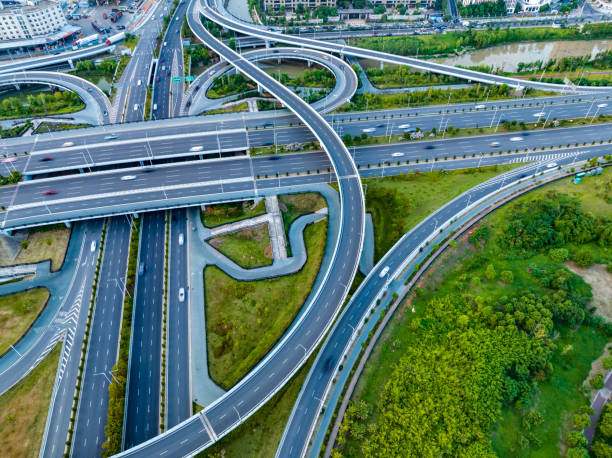 istock Modern city overpass, urban traffic overlook 1846304479