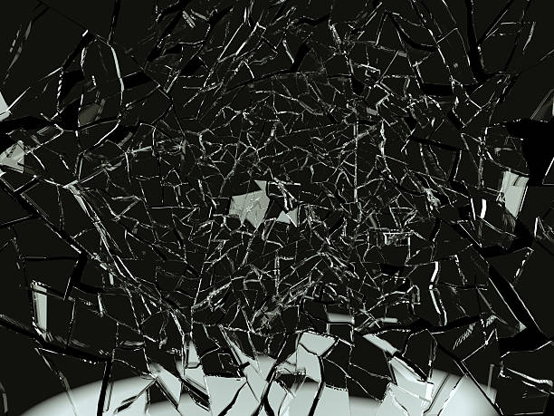 istock Crime scene Shattered glass over black 184630837