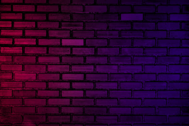 istock Lighting effect neon light on brick wall texture for party or club bar background decoration. 1846325063