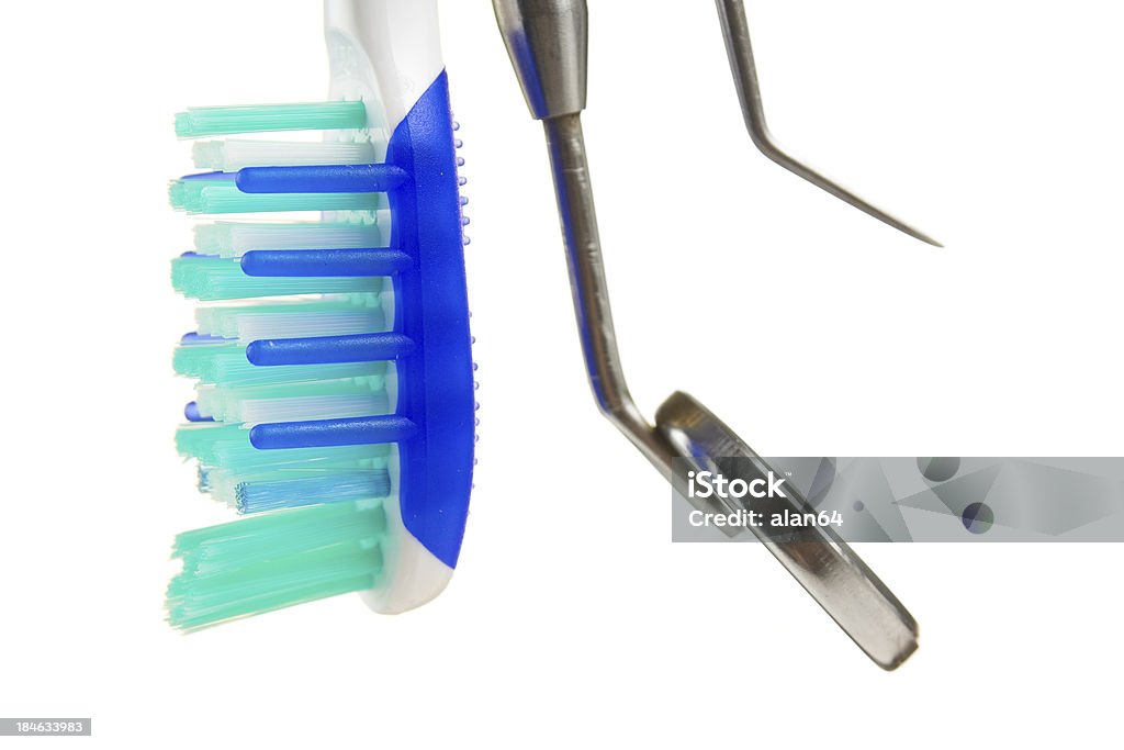 Escova de dentes e ferramentas dentário - Foto de stock de Dentista royalty-free
