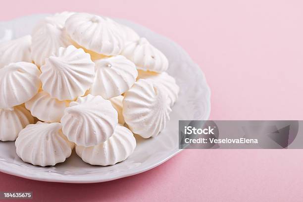 Meringues On A Plate Stock Photo - Download Image Now - Affectionate, Baking, Dessert - Sweet Food