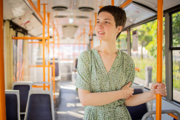 istock Young woman on public transportation 1846367677