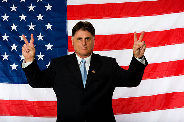 istock Politician with Peace signs 184636823