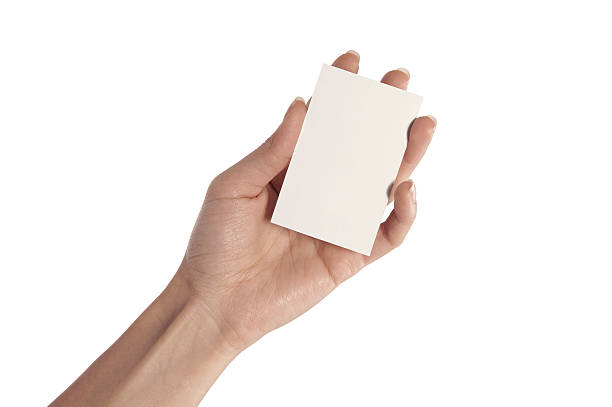 istock Woman Hand Holding Empty Business Card 184637387