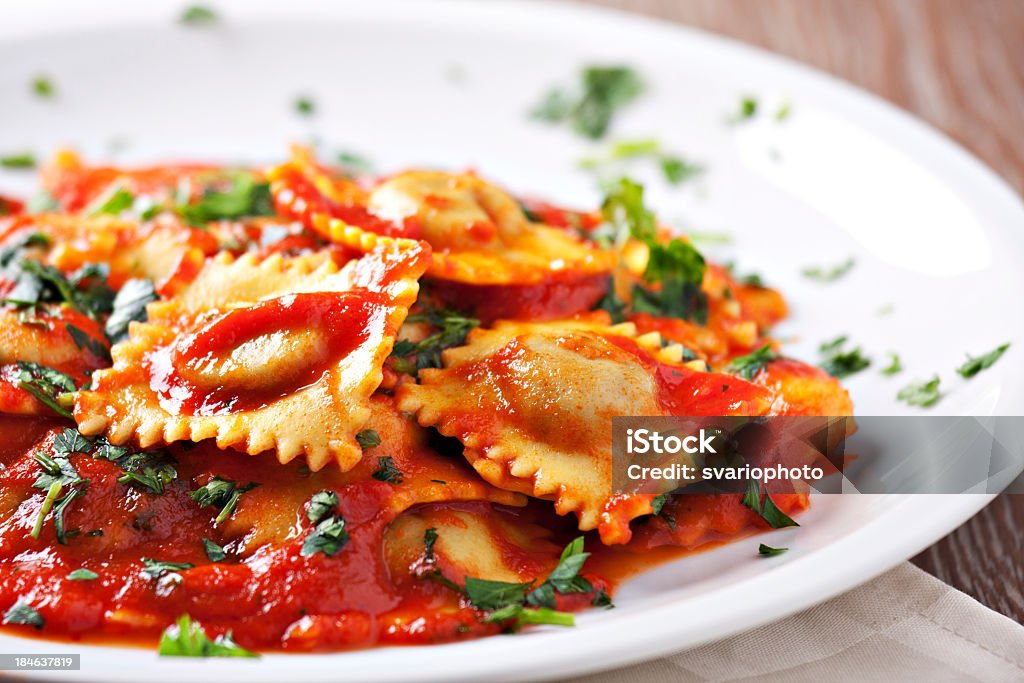 Ravioli with tomato sauce Ravioli Stock Photo