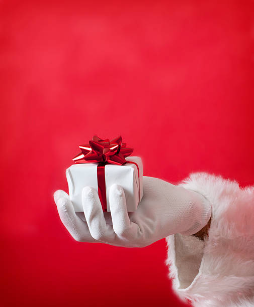 istock Santa with Christmas Gift 184637966
