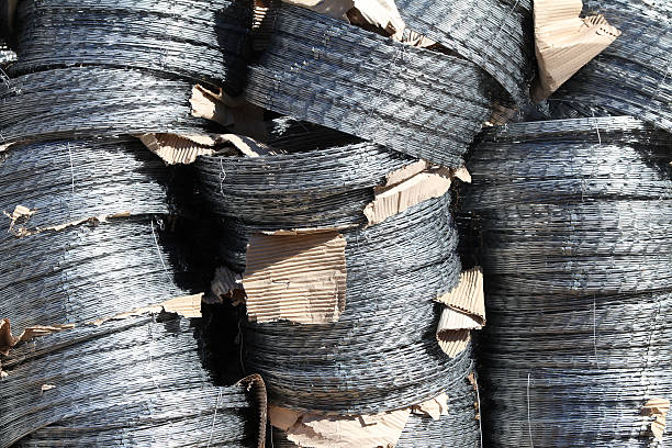 istock Rolls of barbed wires 184638029