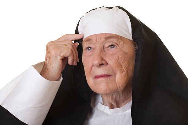 Nun with idea stock photo