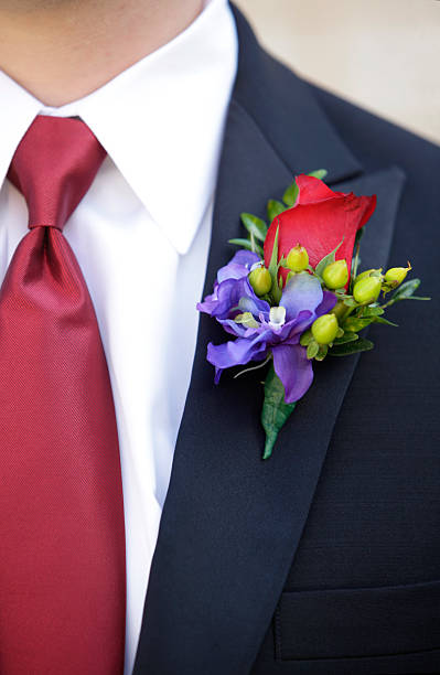 istock Red Rose Boutonniere 184638950