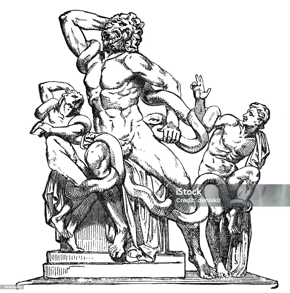 Laocoön e os Sons no Vaticano - Royalty-free Antiguidade Ilustração de stock