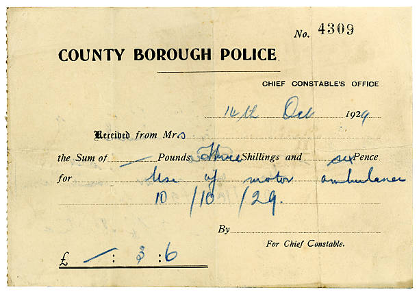 istock Bill for use of ambulance, 1929 184639362