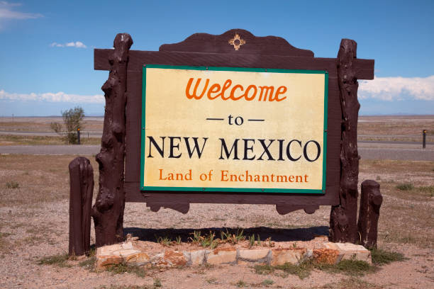 Welcome Sign_New Mexico stock photo