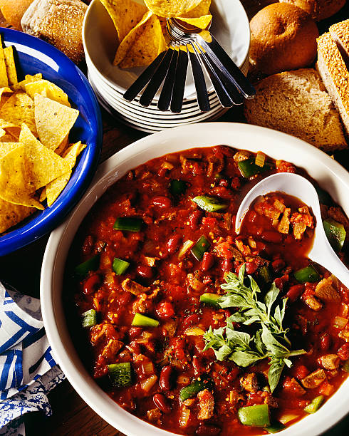 Chili with meat stock photo