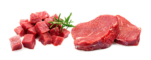 istock Raw fillet steak and beef cubes 184640481
