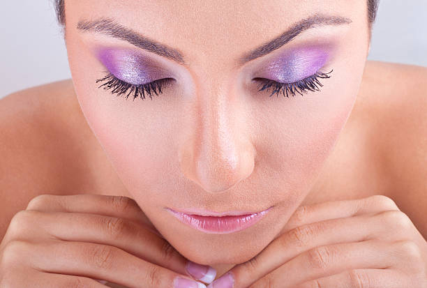 istock Beautiful girl with eyes closed 184640519