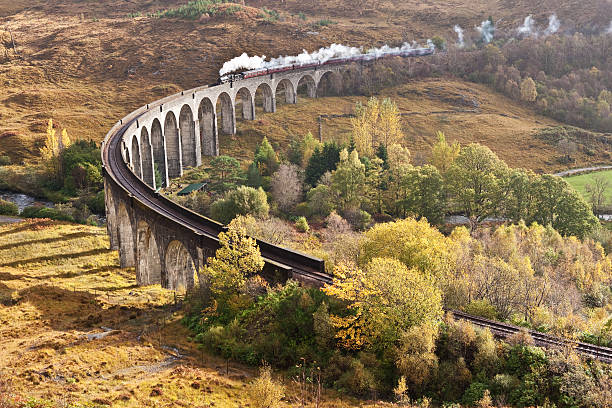 istock Steam train over Glenfinnan Viaduct in Scotland 184641183