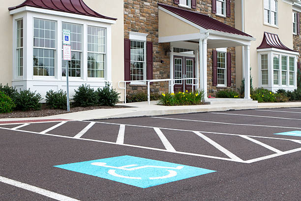 Handicap parking at a medical office stock photo