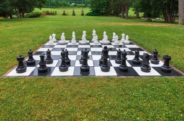 street chess on green grass