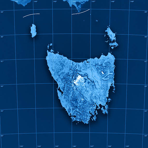 tasmania topographic map - 塔斯曼尼亞 插圖 個照片及圖片檔