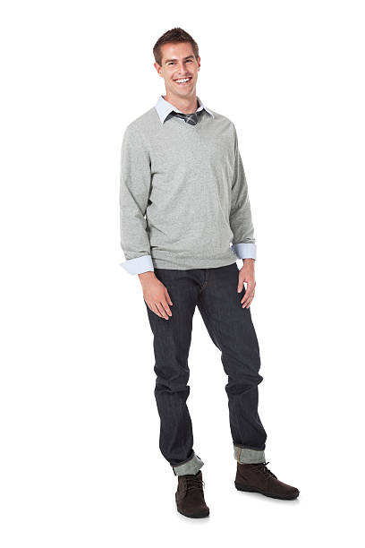 istock Happy Young Handsome Man Standing on White Background 184643513