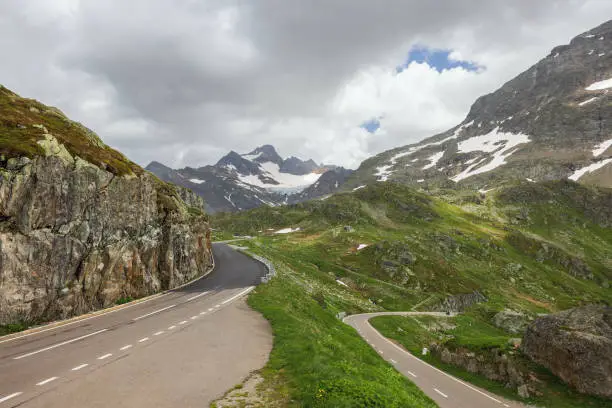 beautiful mountain scenery of Sustenpass in the swiss alps