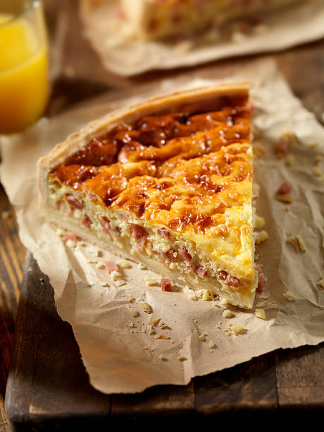 Ham and Cheese Quiche with Orange Juice