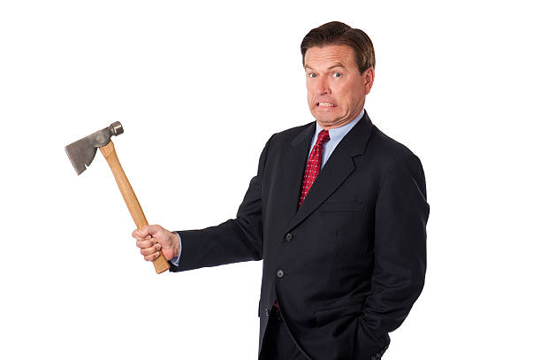 istock Businessman Giving The Axe 184643876