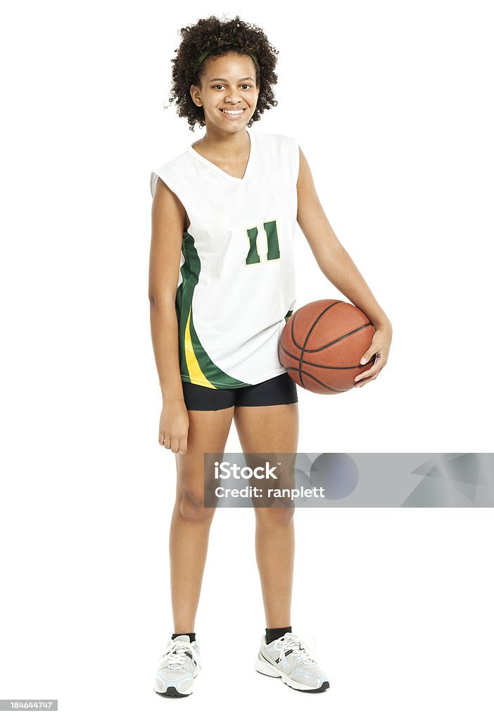 Adolescente Giocatore di basket-isolato - Foto stock royalty-free di Basket