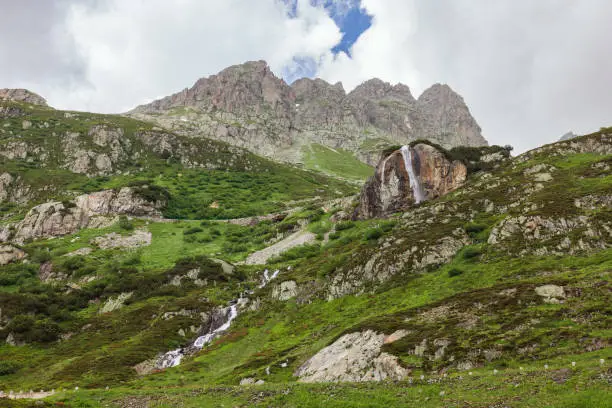 beautiful mountain scenery of Sustenpass in the swiss alps