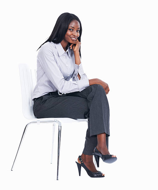 istock Female executive relaxing on chair 184645171