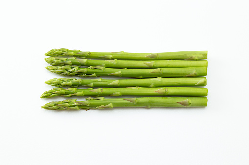 Asparagus on a white background.