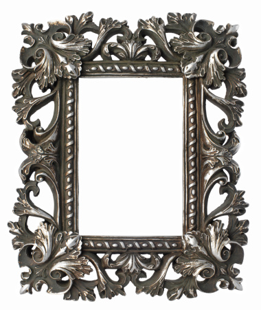 Grunge silver frame with ornaments. Ratio 2:3. Two clippingpaths included.similar images: