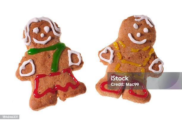 Gingerbread Para - zdjęcia stockowe i więcej obrazów Białe tło - Białe tło, Biały, Boże Narodzenie