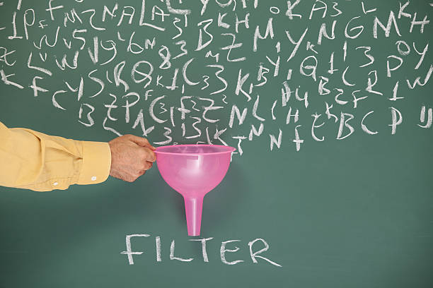 istock Searching And Filtering Words On Blackboard Via Funnel 184646759