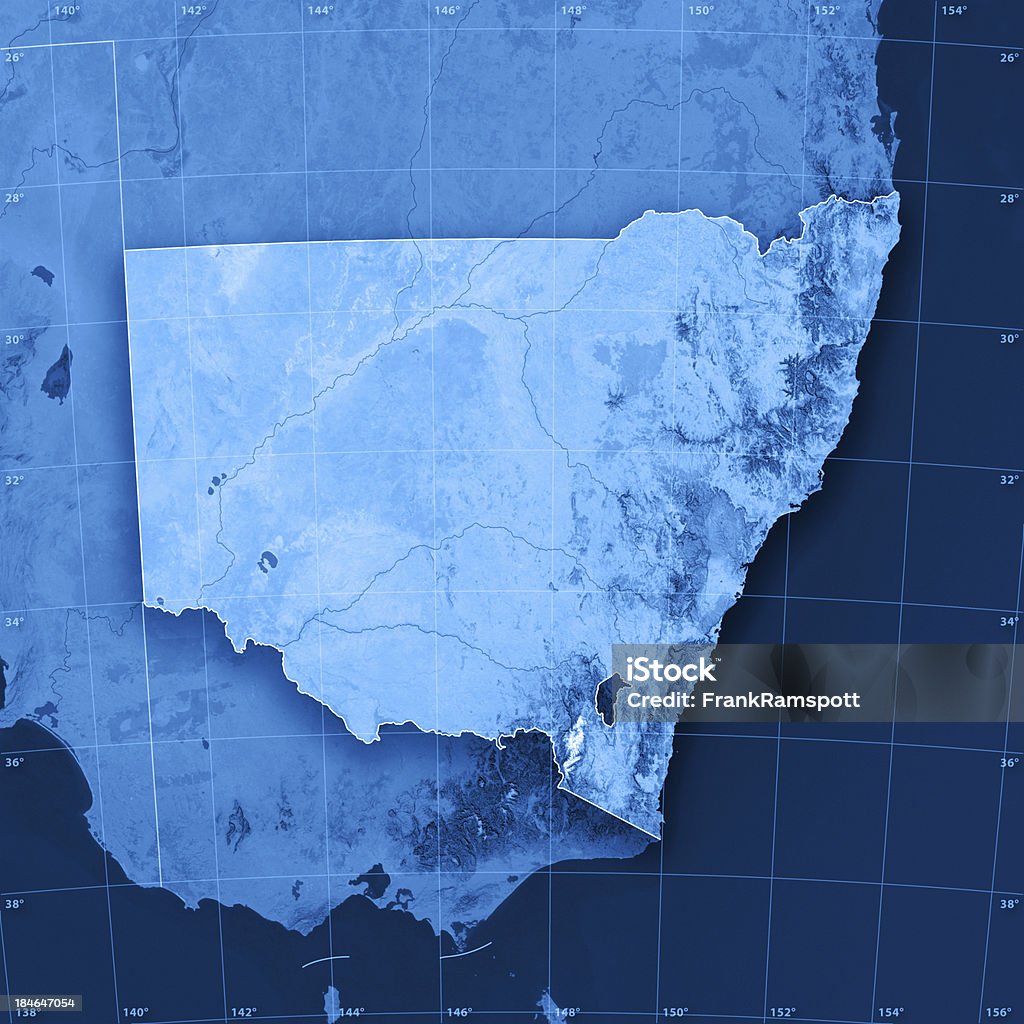 New South Wales Topographic mapa - Royalty-free Nova Gales do Sul Foto de stock