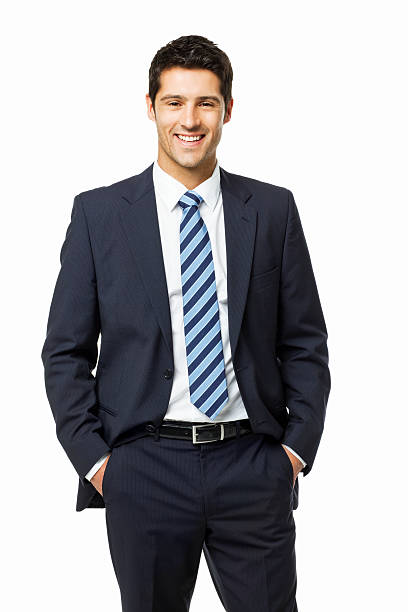 istock Halfshot of young businessman on white background 184647083
