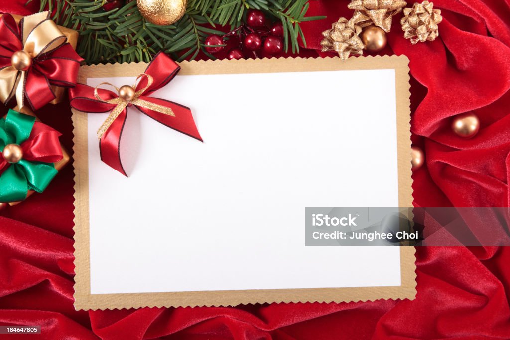 Tarjeta de Navidad con decoración - Foto de stock de Adorno de navidad libre de derechos