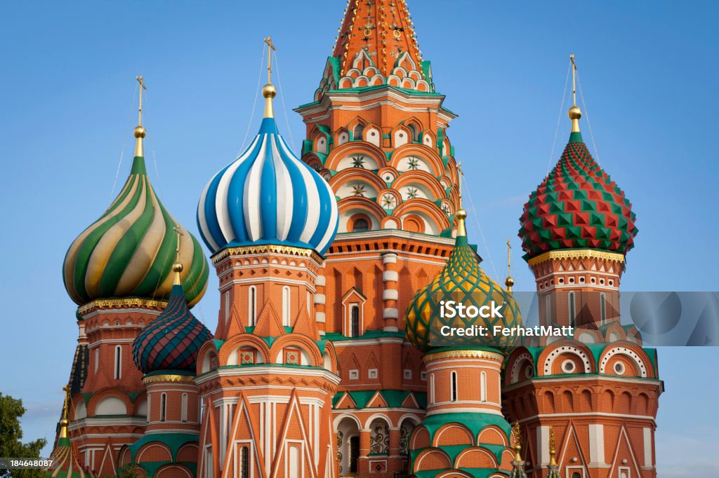 Moscou.  St.Basil Catedral - Foto de stock de Kremlin royalty-free