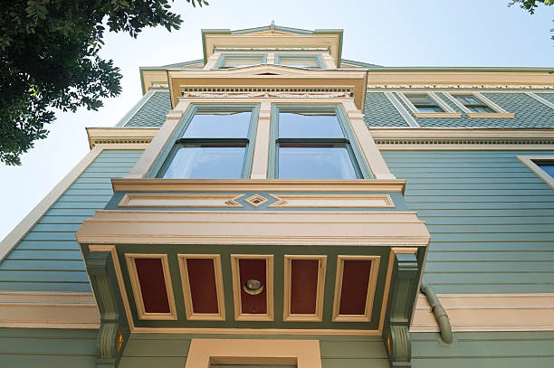 San Francisco Victorian houses in Pacific Heights of California USA