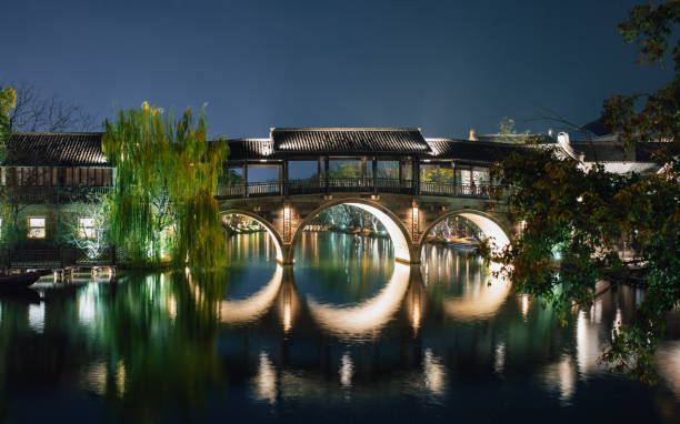 istock Night view of the ancient town in lights 1846483906