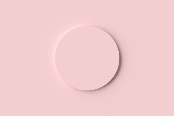 istock Cylindrical pink colored podium or platform for product display. 1846488694