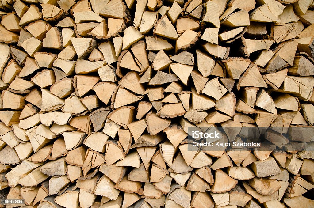Stacked Logs Firewood Stock Photo