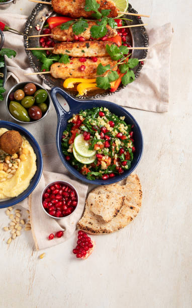 istock Middle eastern or Arabic dishes on light background. Tasty traditional food 1846493949
