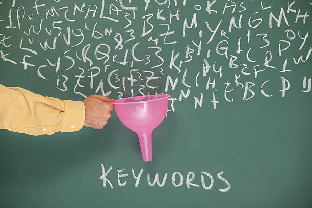 istock Searching And Filtering Keywords On Blackboard Via Funnel 184649651