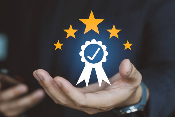 istock Customer and top service Quality assurance 5 star, Guarantee, Standards, ISO certification and standardization concept. 1846502462