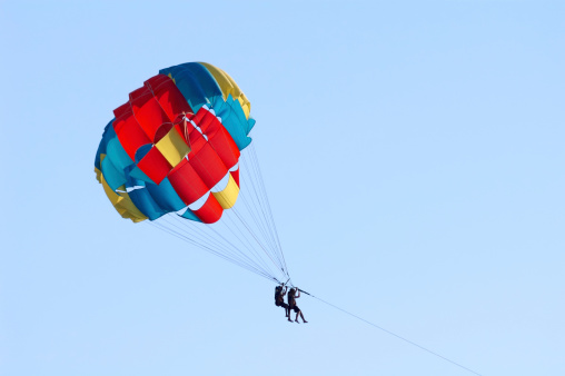 Parasailing together in summer