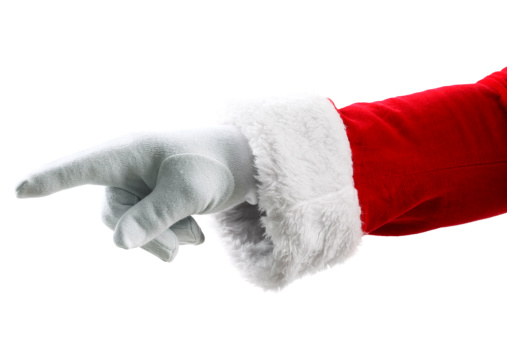 Santa Claus Hand Pointing with Finger.